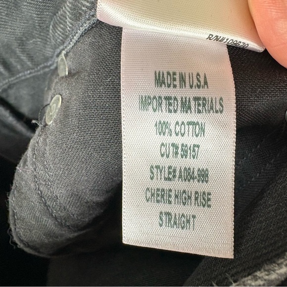 AGOLDE Cherie High Rise Straight Jeans Black Distressed Size 28 - Picture 7 of 7